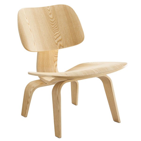 Eames Inspired Molded Plywood Lounge Chair Walnut or Natural