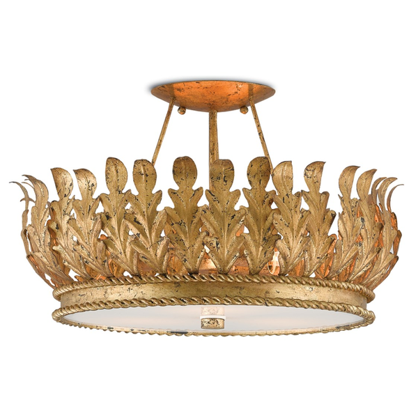 Acanthus leave Gold Flush Mount Fixture