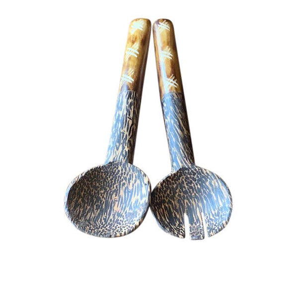 Round Head Coco Wood Salad Server