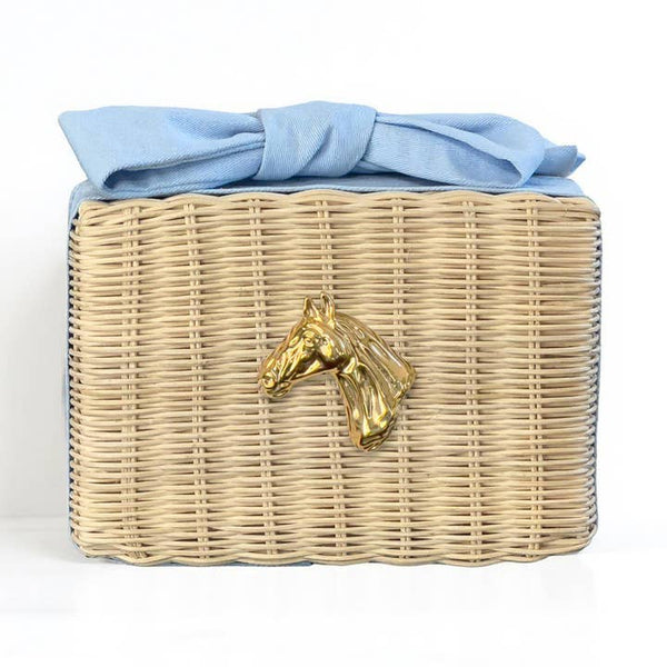 Derby Bow Clutch - Sky Blue