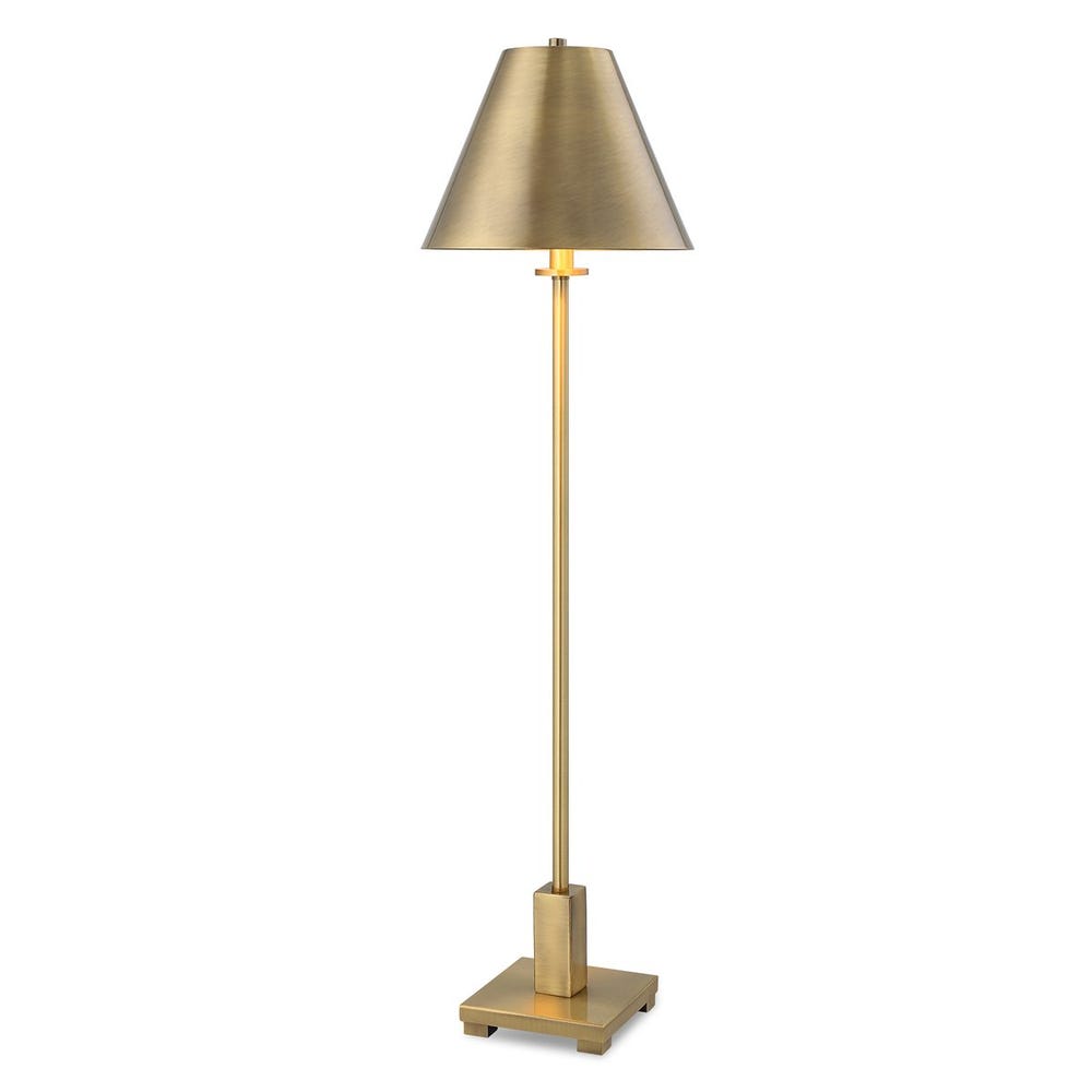 Brush Brass and Shade Buffet Lamp