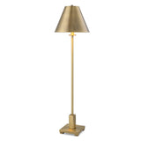 Brush Brass and Shade Buffet Lamp