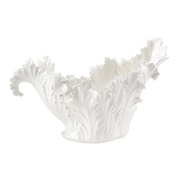 Italian Ceramic Leaf Centerpiece Bowl