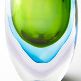 Carey Chartreuse Green and Blue Vase