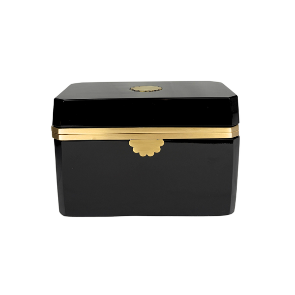 Tate Black Glass and Brass Box