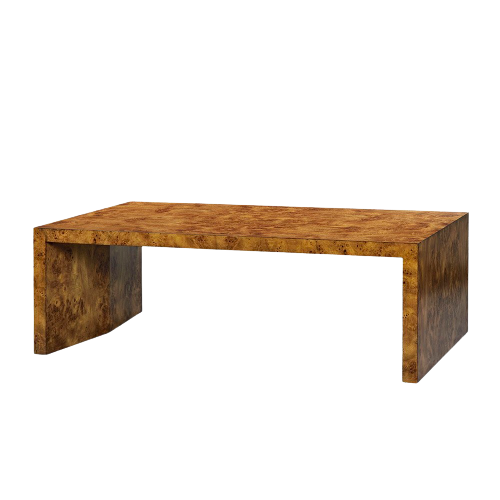 Large Waterfall Burl Wood Coffee Table