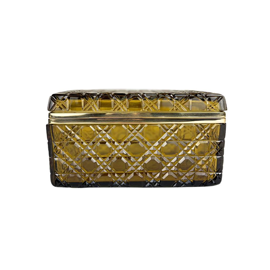 Amber Facet Glass Box