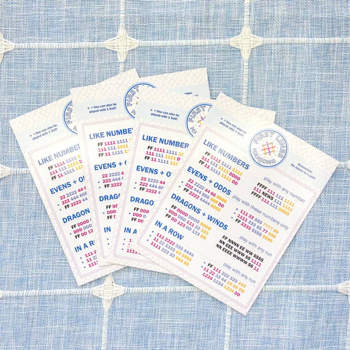 First Lines Simplified Mahjong Line Cards For Beginners