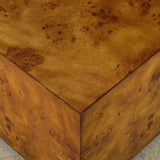 Dark Burlwood Square Plinth Coffee Table