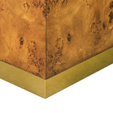 Dark Burlwood Square Plinth Coffee Table