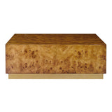 Dark Burlwood Square Plinth Coffee Table