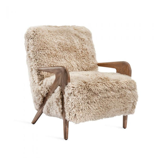 Angelica Tibetan Lambskin Lounge Chair - Morel Taupe  Pre Order Mar 26