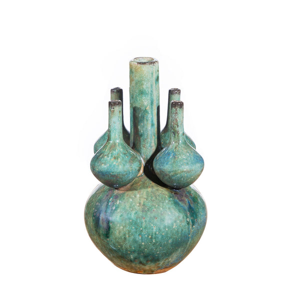 Speckled Green Five Globe Vase