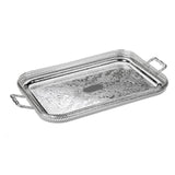 Queen Anne Large Oblong 24" Gallery Tray English Silver Plate No Feet (Tarnish Resistant).