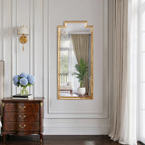 Antiqued Gold Beaded Mirror