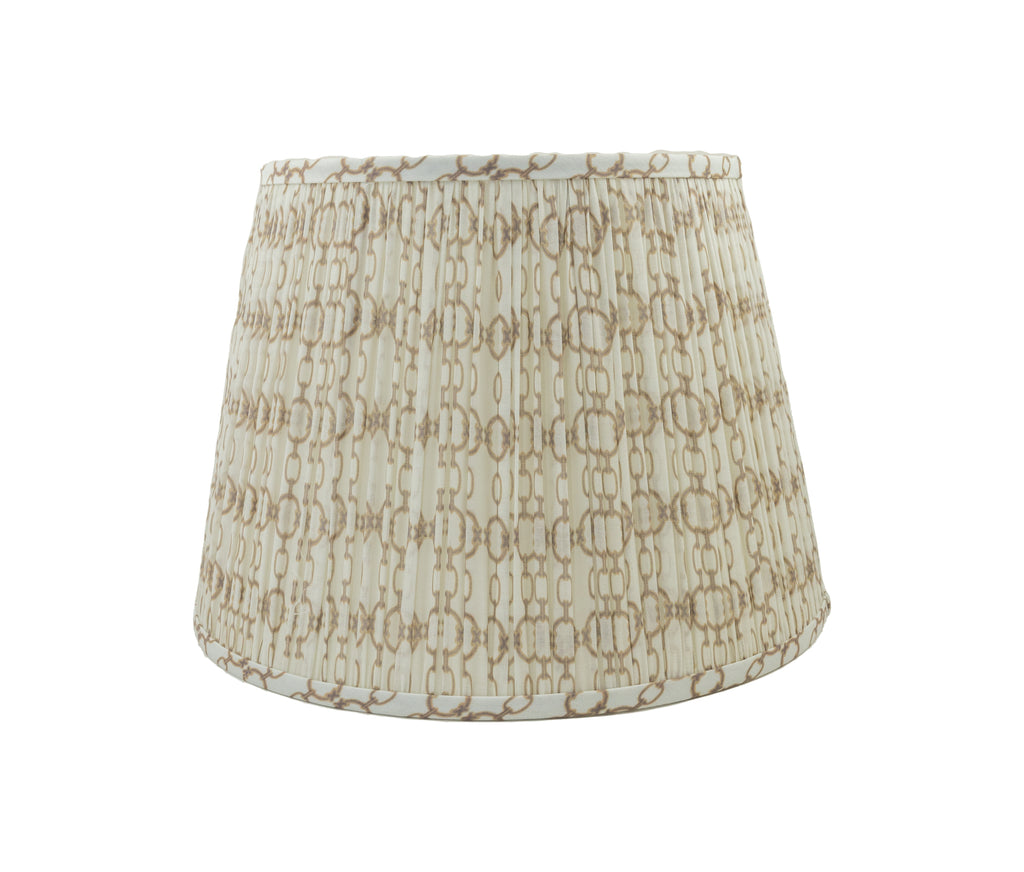 Link Pattern Shirred Shade Brown and White