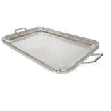 Queen Anne Large Oblong 24" Gallery Tray English Silver Plate No Feet (Tarnish Resistant).