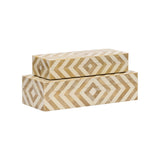 Chevron Bone Inlay Boxes (Pr)
