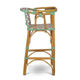 Valence French Bistro Rattan Baby Highchair - Flowers - White/Pink/Jade