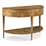 Burlwood Demilune Console