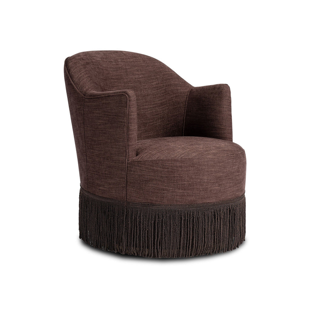 The Margaux Plum Fringe Swivel Chair