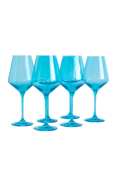 ESTELLE COLORED WINE STEMWARE - SET OF 6 {OCEAN BLUE}