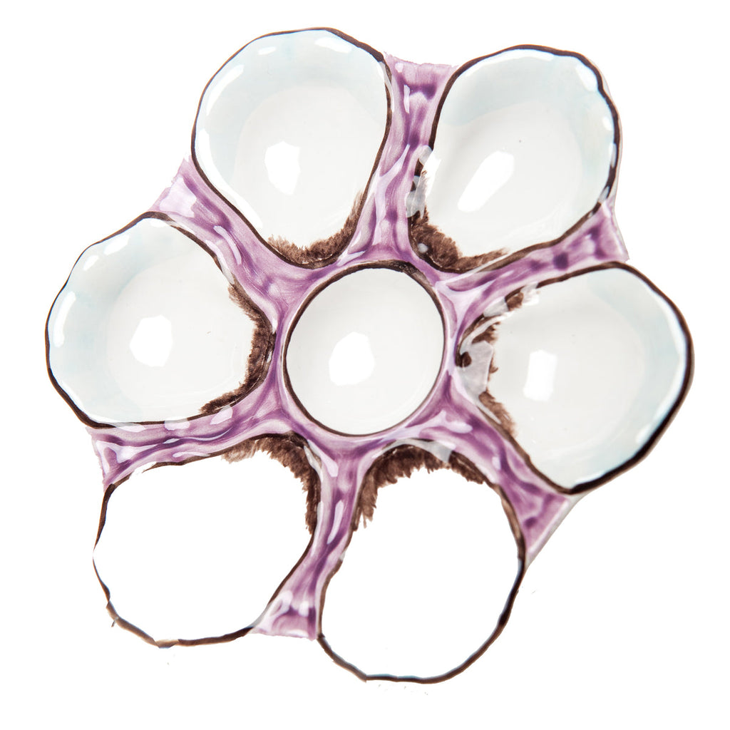 Oyster Plate, Ceramic Round, Lavender