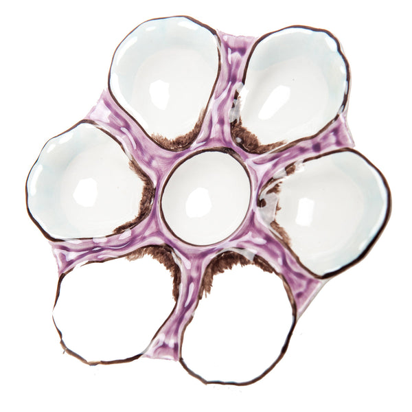 Oyster Plate, Ceramic Round, Lavender