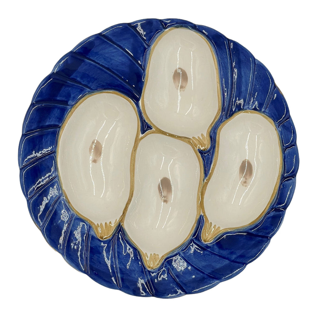 Cobalt Oyster Plate with Gold Detailing (Copy)