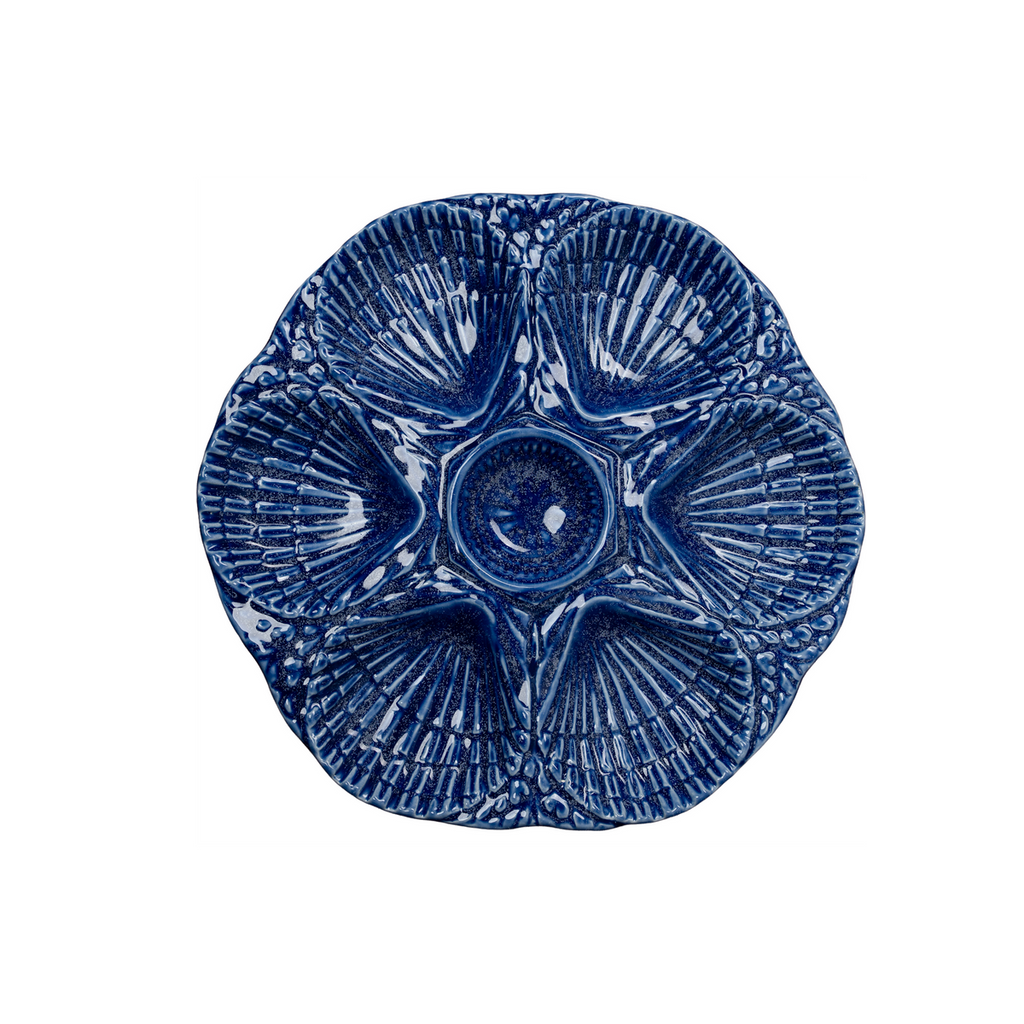 Oyster Plate, Cobalt