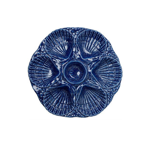 Oyster Plate, Cobalt