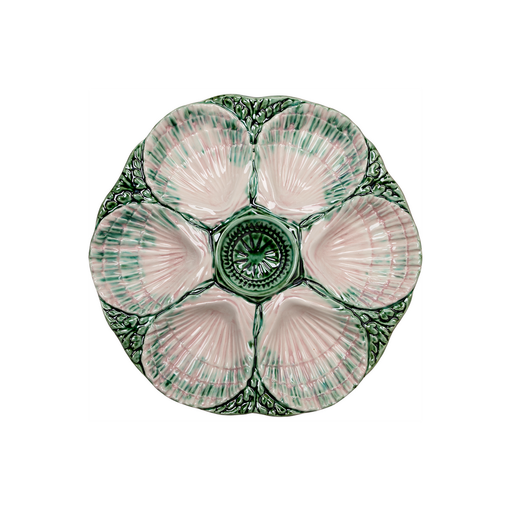 Oyster Plate, Pink & Green