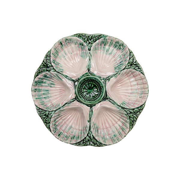 Oyster Plate, Pink & Green