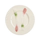 Asparagus Plate, White w/ Green and Pink Details