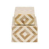 Chevron Bone Inlay Boxes (Pr)