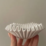 White Ruffle Candle Holder