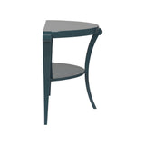 Teal Lacquer Demilune Console Table