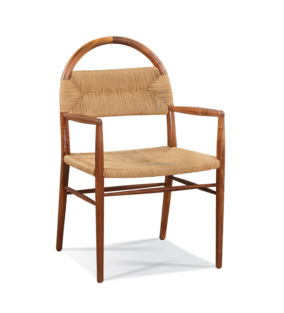 "Pernelle" Rush Weave and French Oak Dining Arm Chair by Christiane Lemieux