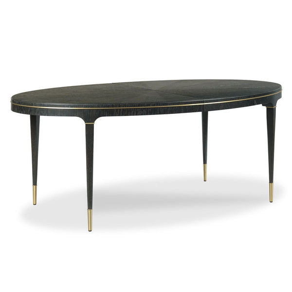 Black French Oval Extending Dining Table