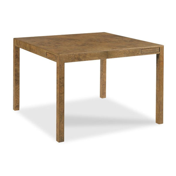 Olive Ash Burl Game Table with Drink Drawers