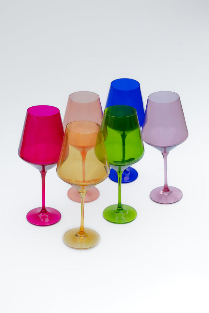 ESTELLE COLORED WINE STEMWARE - SET OF 6 {MIXED SET VIBRANT}
