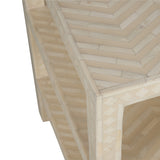 Soft Leaf Bone Inlay Side Table