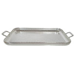 Queen Anne Large Oblong 24" Gallery Tray English Silver Plate No Feet (Tarnish Resistant).
