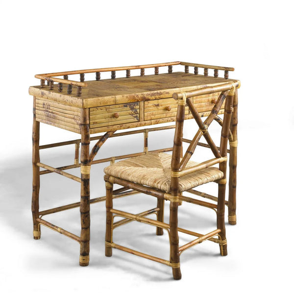 Antique Tortoise Petite Desk and Chair