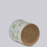 Cranes and Clouds Green and Blue Porcelain Cachepot