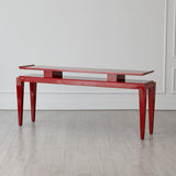 Chinoiserie Deep Red Lacquer Console Table