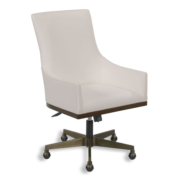 Pierre White Vinyl Swivel Desk Chair