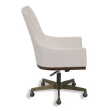 Pierre White Vinyl Swivel Desk Chair
