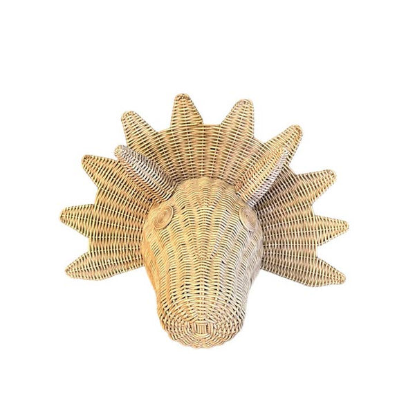 Dino Head Rattan Wall Decor