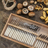 JLaguiole 24 Piece Flatware Set, Ivory in Wood Box with Acrylic Lid